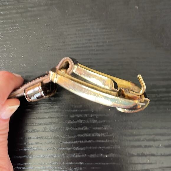 Vintage Made in USA 90’s Embossed Leather and  Gold Women\'s Belt main image 6